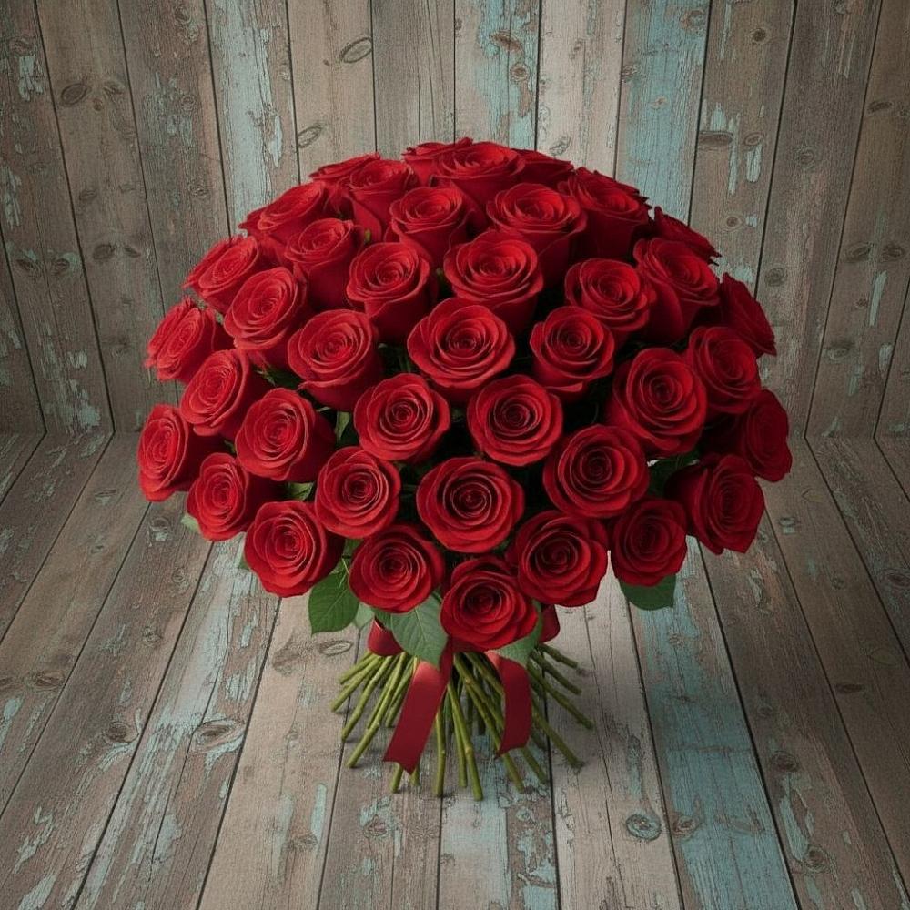Букет 55 Красных роз Фридом в Болхове