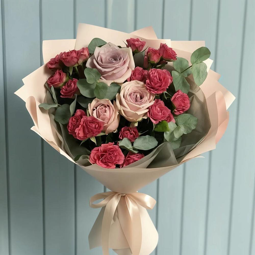 Букет цветов из: Гвоздики и Розы в Болхове