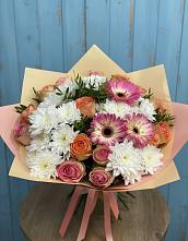 Букет цветов из:  Розы, Герберы и Хризантемы #REPLACE_PRED# Болхове