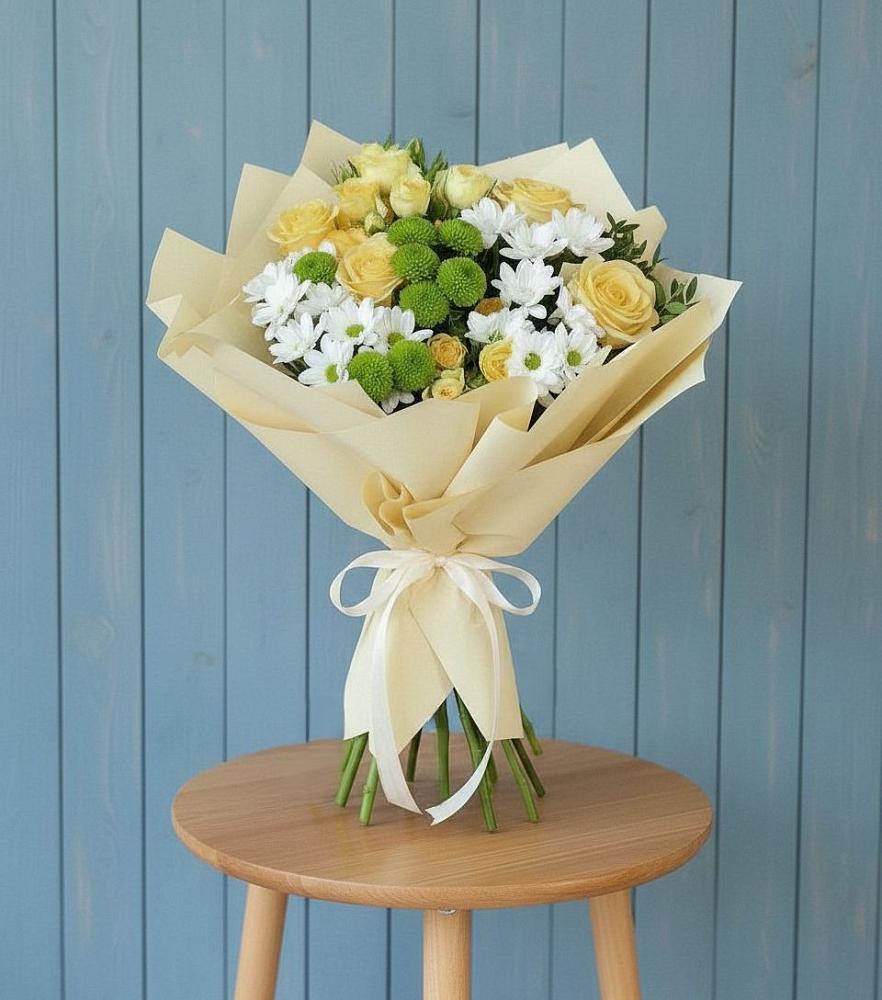 Букет цветов из: Хризантемы и Розы в Болхове