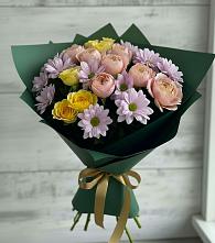 Букет цветов из:  Хризантемы и Розы в Болхове