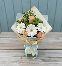Букет цветов из:  Герберы, Розы и Хризантемы #REPLACE_PRED# Болхове
